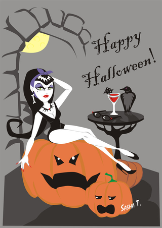Illustration for article titled The Loveliness That Will Not Die: Sexy Vampire Pin-Up Art